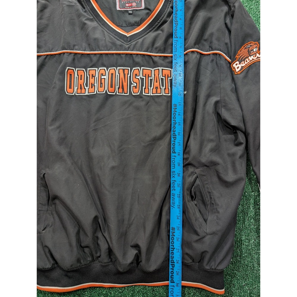 Colosseum Oregon State Beavers Windshirt Mens XXL Black V-Neck Pullover Jacket - Picture 5 of 7